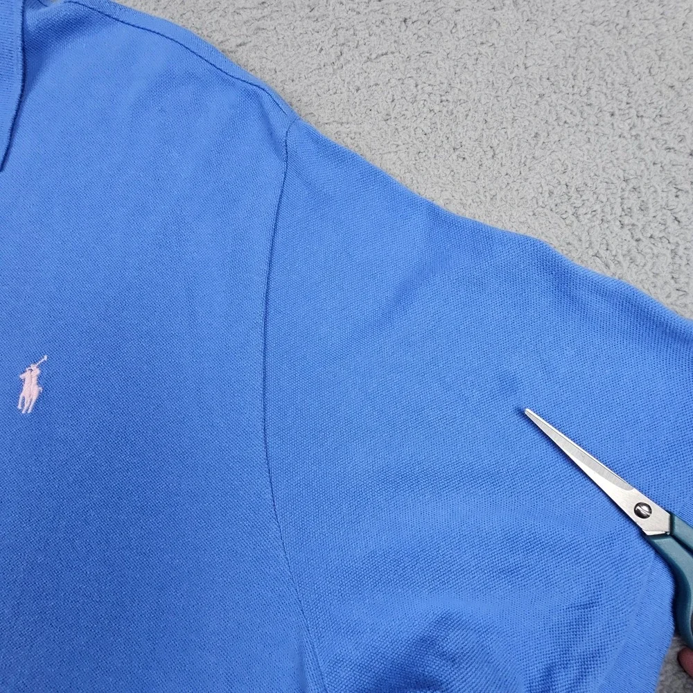 Lot of 2 Polo Ralph Lauren 2XB Big Tall‎ Blue Cotton Pique Polo Shirts